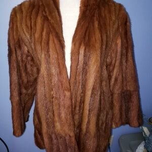 Vtg Genuine Mink Fur Coat sz 10 Med